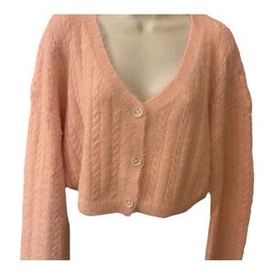 NWOT Pink Cropped Women's Cardigan